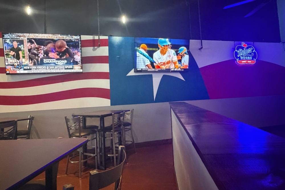 bar with televisions
