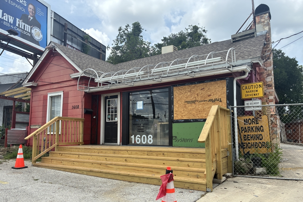Owners Pilar and Kent Odland expect Interpretive Coffee, located at 1608 W. 35th St. in Austin, to open this September. (Jessica McLaren/Community Impact)