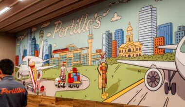 Portillo's launched its first restaurant inside an airport on May 27, with a ribbon-cutting ceremony on May 27 inside Terminal B at Dallas Fort Worth International Airport. (Courtesy Portillo's)
