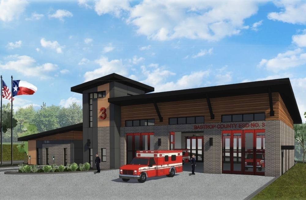 Bastrop County ESD 3 is in the planning stages for a regional emergency medical services station on Jasper Street that will house two ambulances and a supervisor. (Rendering courtesy Bastrop County ESD 3)