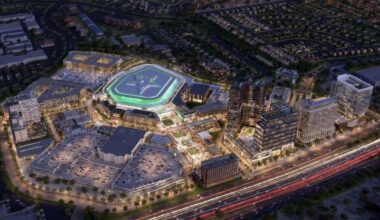 Renderings of the proposed Dallas Stars arena were presented to Plano City Council at the meeting June 8. (Courtesy city of Plano)