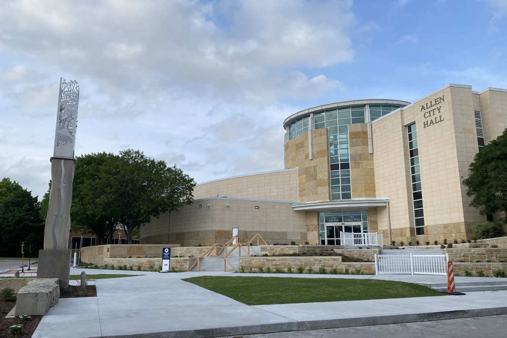 the exterior of Allen city hall