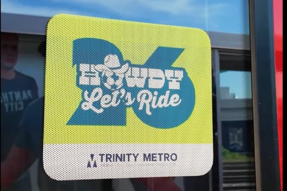 Trinity Metro sign on train