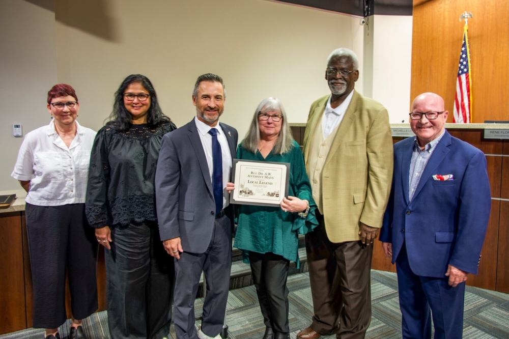 Rev. Dr. A.W. Anthony Mays, pictured with city representatives, was one of the Local Legends honored in 2025. (Courtesy city of Round Rock)