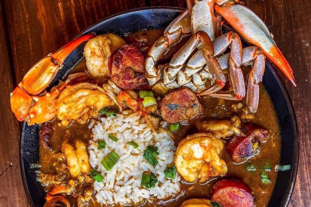 The gumbo comes with shrimp, chicken, crab, turkey sausage and okra. (Courtesy Darius Burnett)