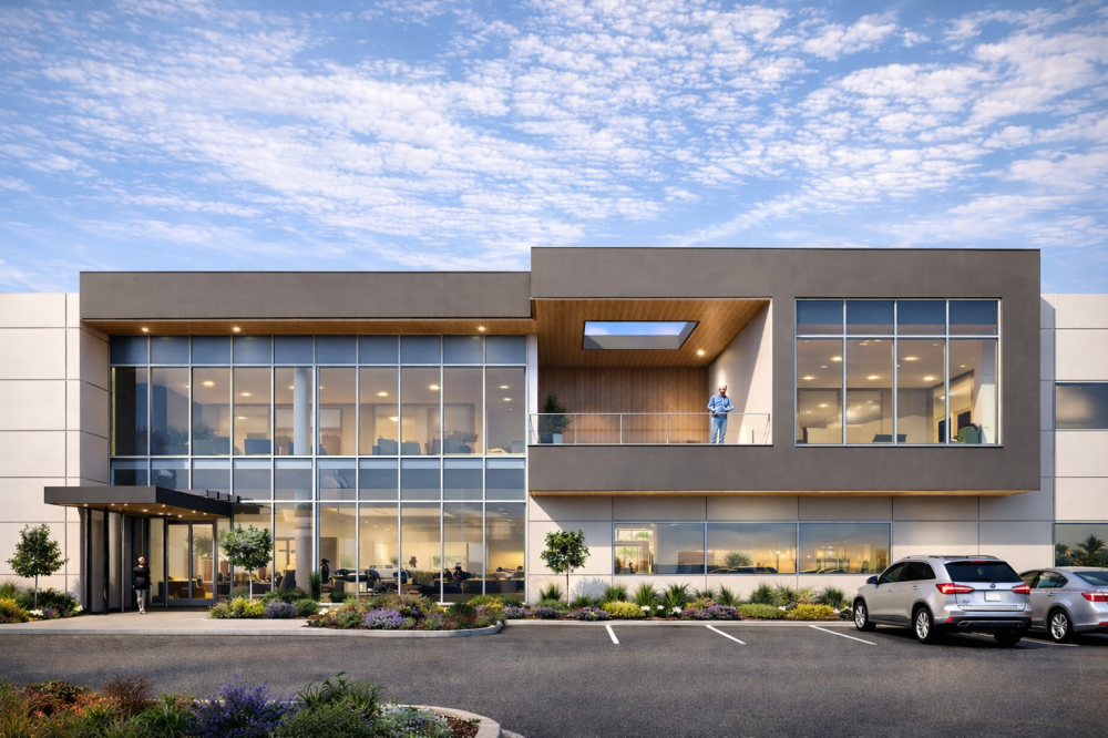 a rendering of an office building