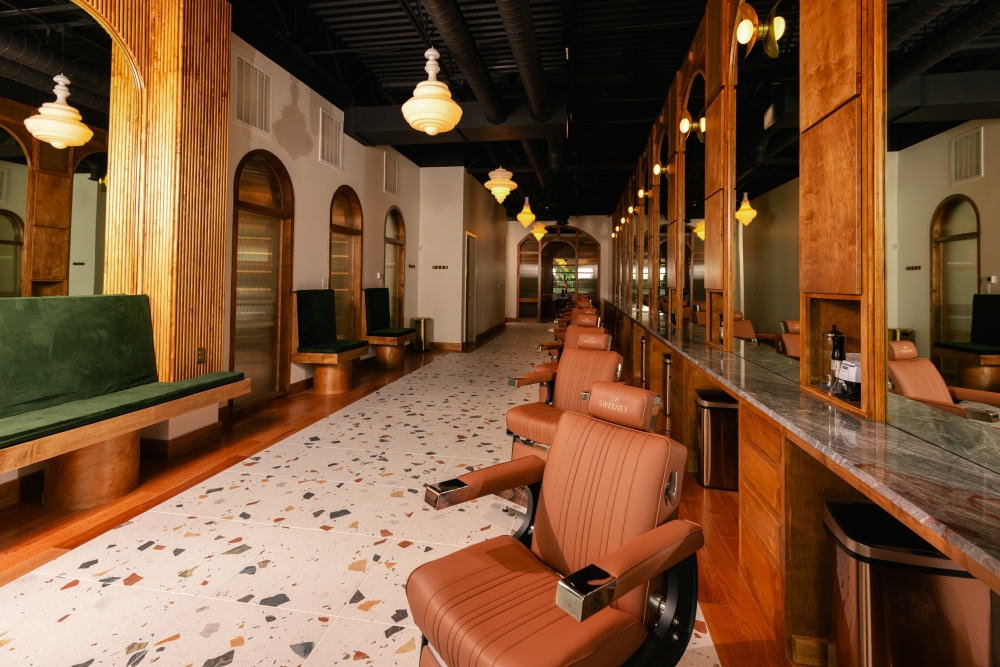 Interior of Sir Sweeney Barbershop and Lounge.