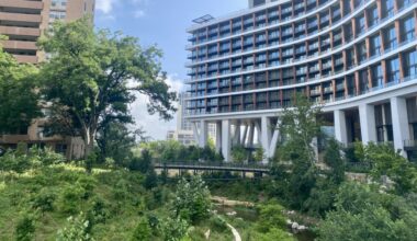 The Confluence reaches 13 acres of space along Waller Creek, according to a release. (Katlynn Fox/Community Impact)