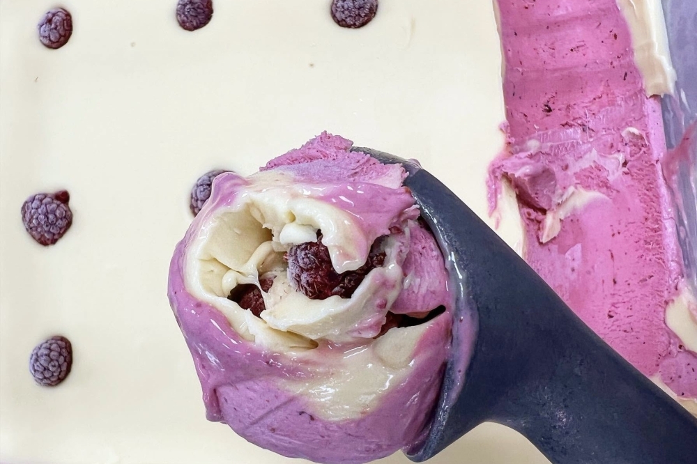 The Signature H-town's Blue Moon Gelato contains blueberries, raspberries, marshmallows and lemon. (Courtesy SweetCup Gelato and Sorbet Originale)