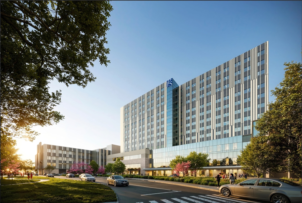 The new John Peter Smith Hospital is part of a $2.5 billion expansion to meet demand as Fort Worth and Tarrant County populations continue to grow. (Rendering courtesy of John Peter Smith Health Network)