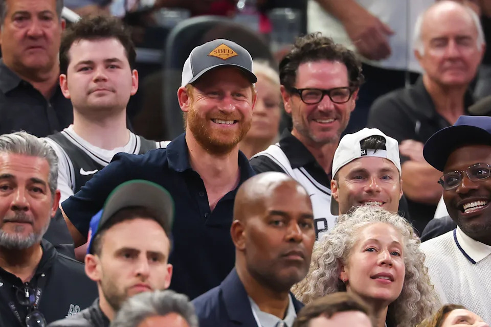 Prince Harry looks on during the fourth quarter of Game 5 of the 2026 NBA Finals between the San Antonio Spurs and the New York Knicks at Frost Bank Center on June 13, 2026, in San Antonio, Texas.