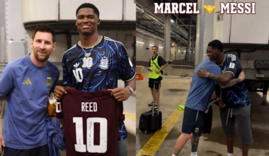 Lionel Messi links up with Texas A&M QB Marcel Reed during International Friendly in College Station