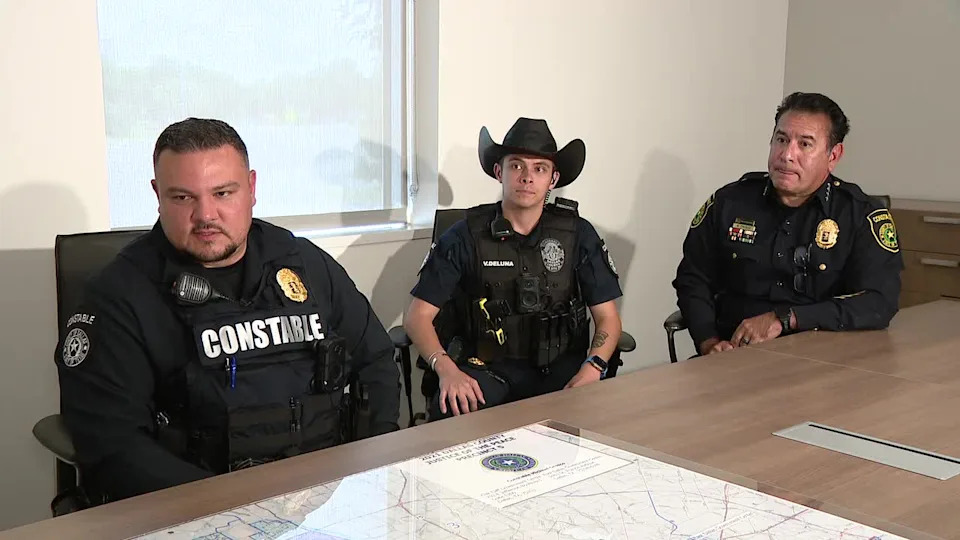 <div>From left to right: Deputy Constable Jonathan Banda, Deputy Constable Vincent DeLuna and Constable Michael Orozco</div>