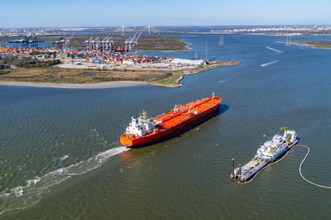Vessel movement along the Houston Ship Channel.