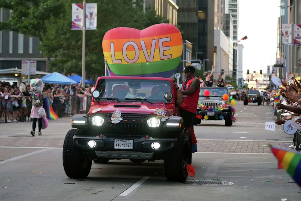 People flock to the streets to celebrate the 2025 Pride Parade in Houston, Saturday, June 28, 2025. (Ashleigh Lucas/Houston Chronicle)