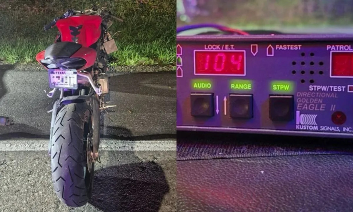 Texas Motorcyclist Hits 104 MPH, Runs From Police, Then Admits He Thought Cops Couldn't Chase Bikes