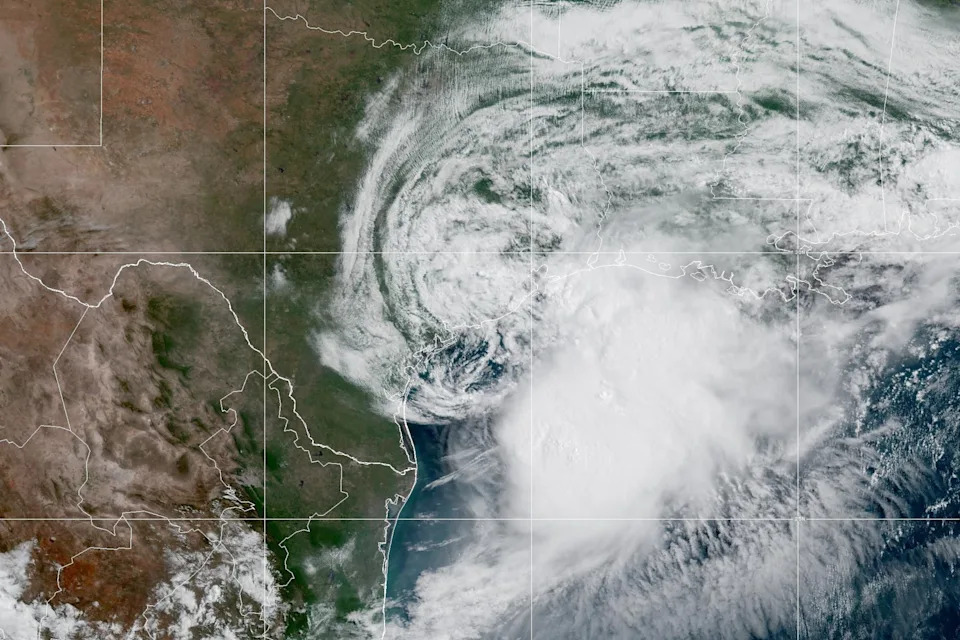 NOAA via AP - PHOTO: This GeoColor satellite image provided by NOAA shows Tropical Storm Arthur along the Gulf coast of Texas, June 17, 2026.