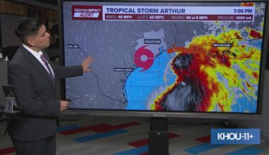 Update: Tropical Storm Arthur about to race away from Texas