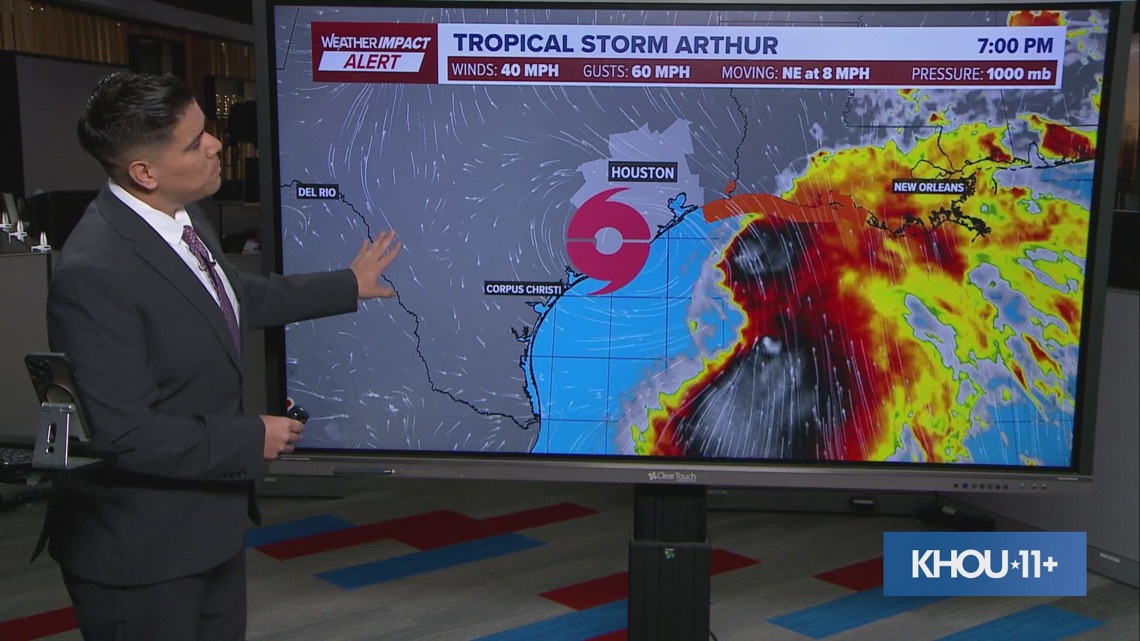 Update: Tropical Storm Arthur about to race away from Texas
