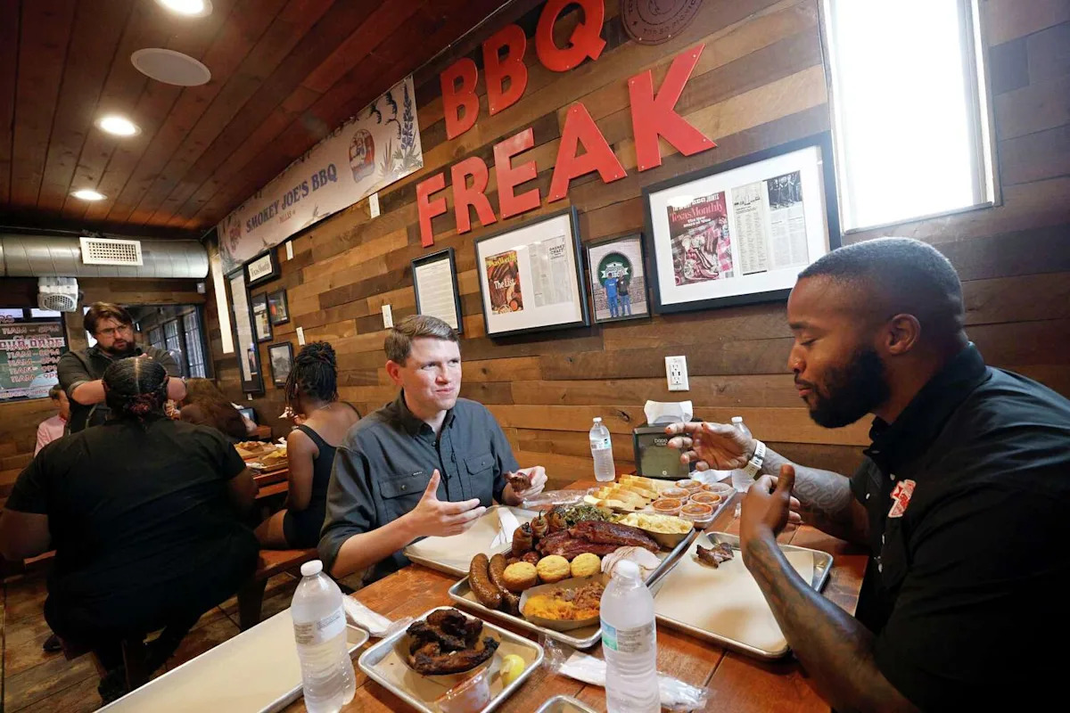 James Talarico ate Dallas barbecue amid accusations he’s vegan. What was on the plate?