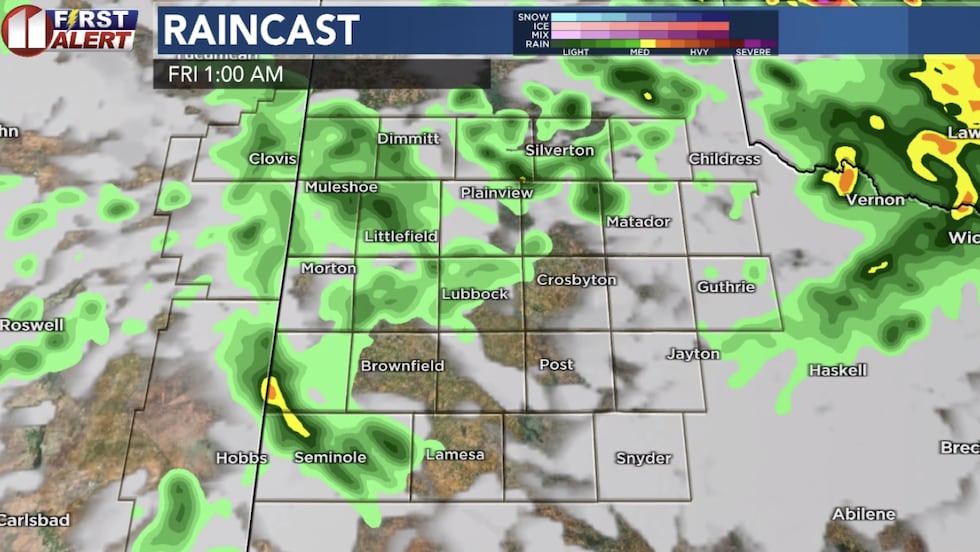 Computer model projection early Friday