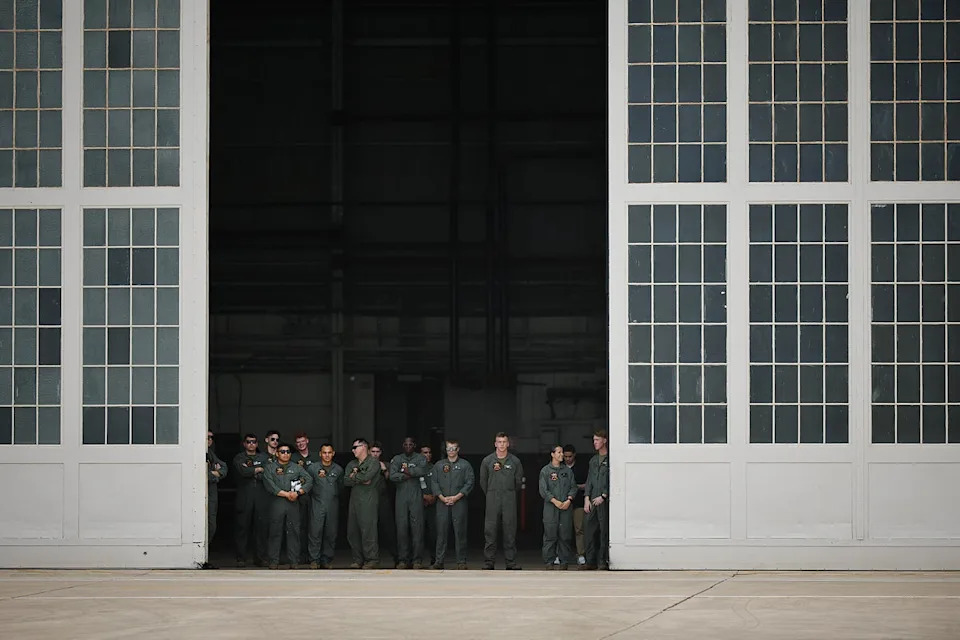 A flu outbreak has reportedly sickened nearly 160 troops at a Texas Air Force base, in a potential consequence of the Trump administration lifting a military vaccine requirement (Getty)