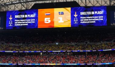 Fans told to shelter in place after Netherlands' 5-1 win over Sweden in Houston due to lightning :: WRAL.com