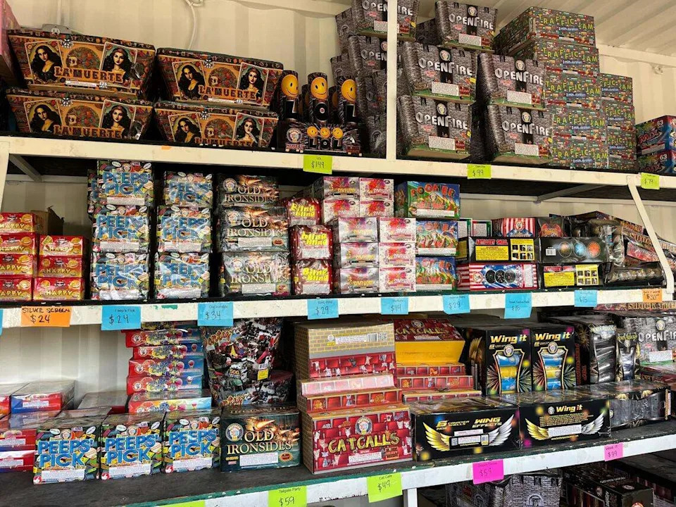 Some selection at Burleson Fireworks Farm on June 24, 2025.