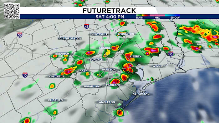 Tracking thunderstorms in Houston for the Pride 2026 parade.