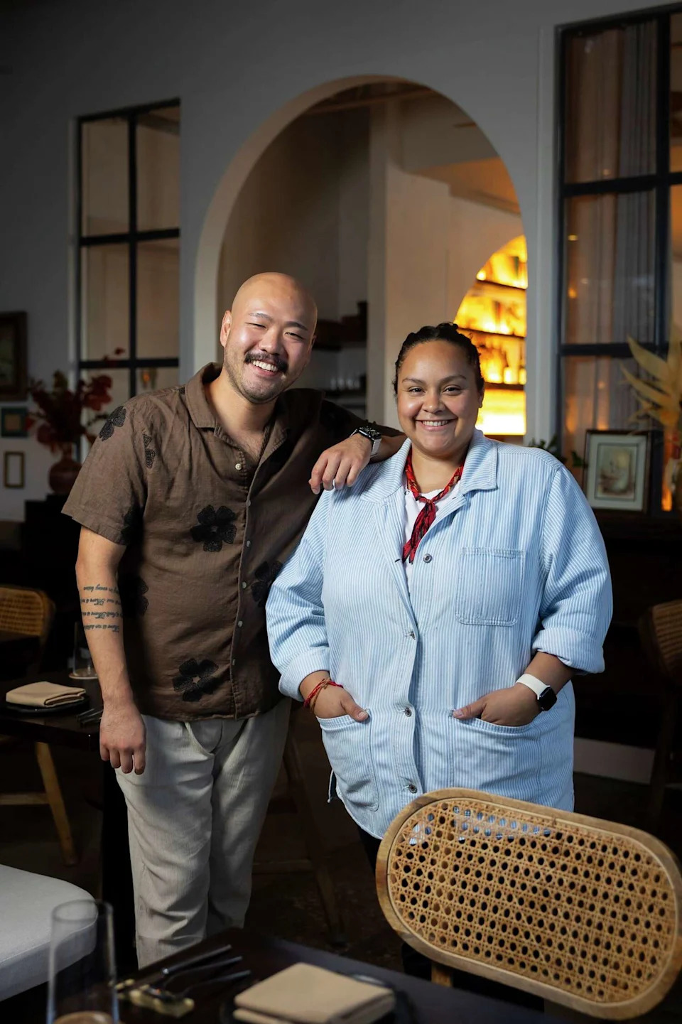 Chef Henry Lu and Chef Evelyn Garcia at Jun. They won Best Chef Texas. (Annie Mulligan/Contributor)