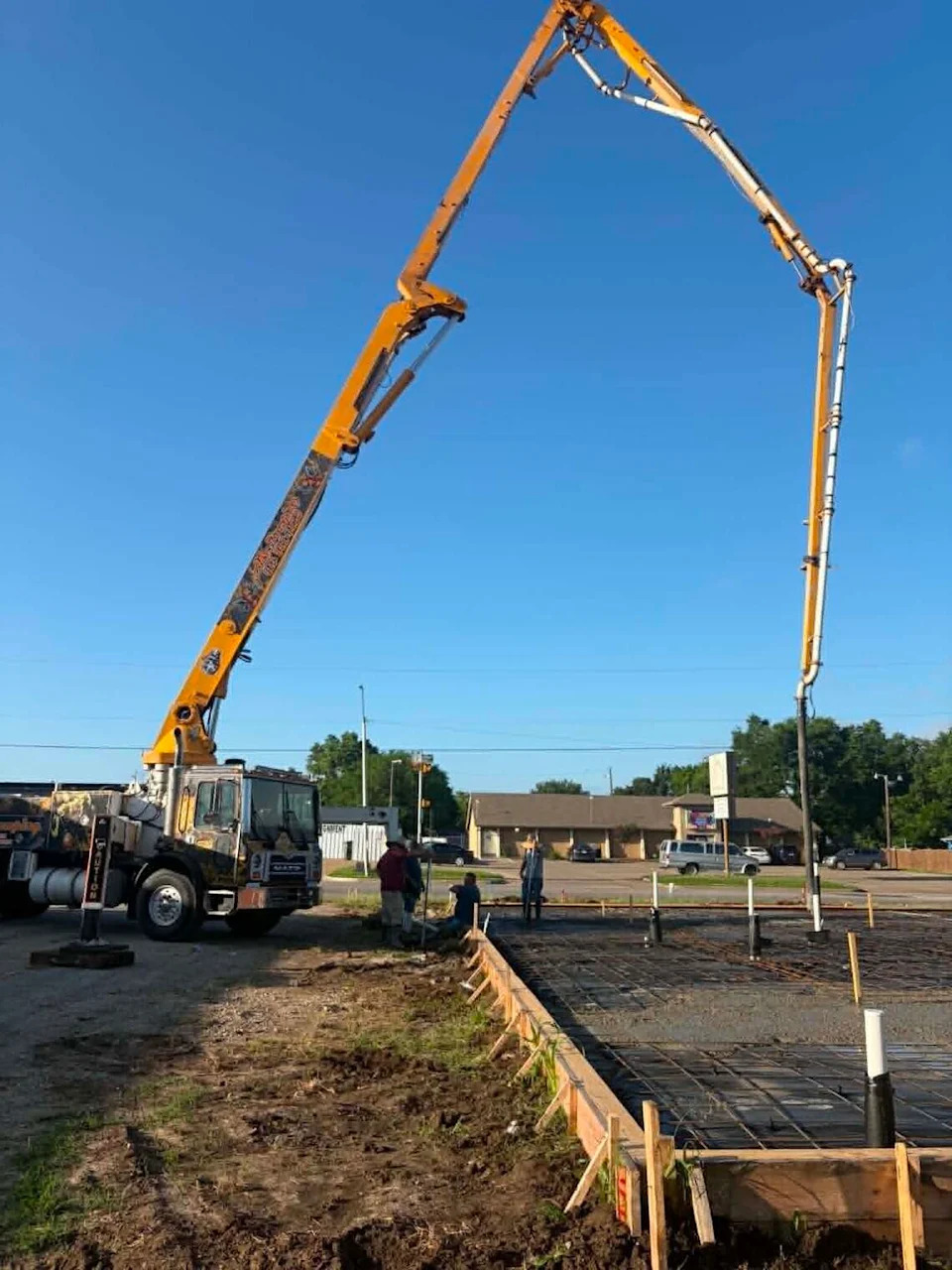 Foundation was laid for the 2,568-square-foot mobile food court at 3419 Berry St. in Fort Worth. There will be spaces for seven permanent food truck hookups and a commissary building.