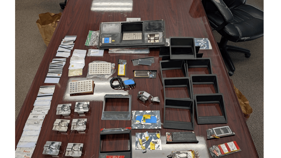 Among the evidence recovered were 10 card skimmers, 50 altered payment cards and a laptop with a re-encoding device allegedly used to engrave new cards with stolen card numbers. (Photo: Texas Department of Licensing and Regulation)