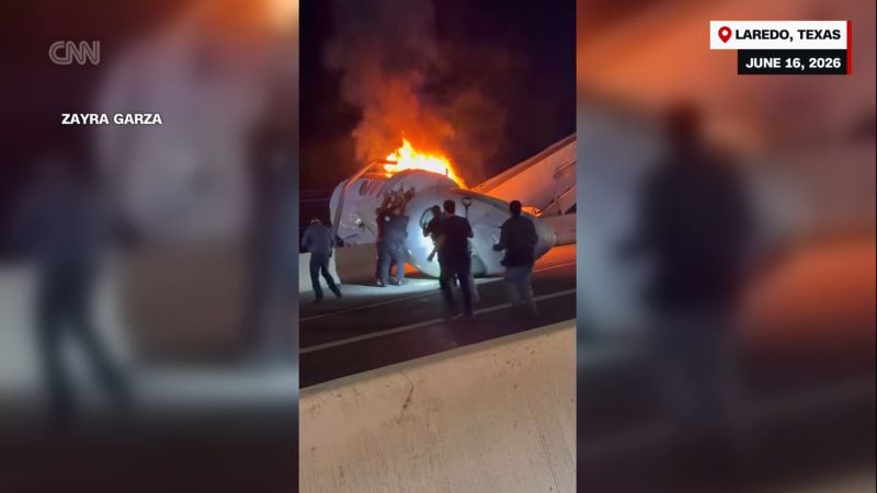 First responders rescue people trapped after plane crashes on Texas highway