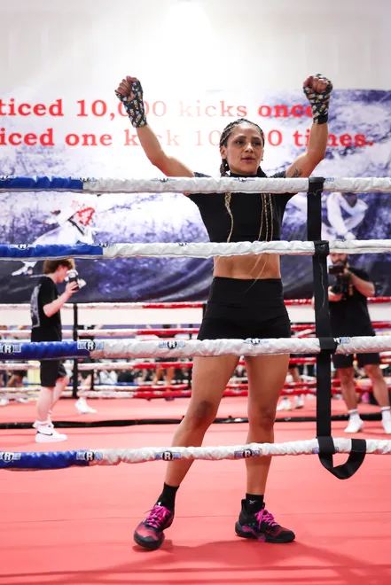 Lourdes Juarez- 2026 MVPW Open Workouts at Hans Martial Arts Gym in El Paso, Texas Wednesday, May 27, 2026. (Matt Ferris / MVP)