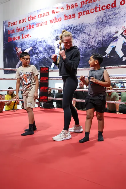Holly Holm - 2026 MVPW Open Workouts at Hans Martial Arts Gym in El Paso, Texas Wednesday, May 27, 2026. (Matt Ferris / MVP)