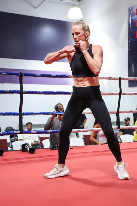 Holly Holm - 2026 MVPW Open Workouts at Hans Martial Arts Gym in El Paso, Texas Wednesday, May 27, 2026. (Matt Ferris / MVP)