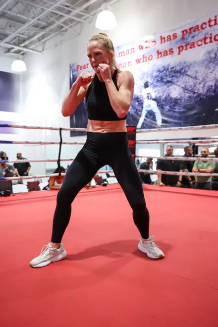 Holly Holm - 2026 MVPW Open Workouts at Hans Martial Arts Gym in El Paso, Texas Wednesday, May 27, 2026. (Matt Ferris / MVP)