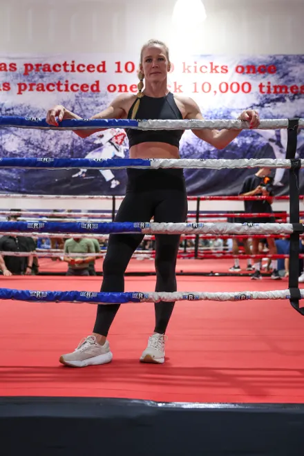 Holly Holm - 2026 MVPW Open Workouts at Hans Martial Arts Gym in El Paso, Texas Wednesday, May 27, 2026. (Matt Ferris / MVP)