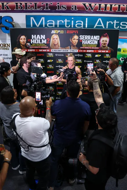 Holly Holm - 2026 MVPW Open Workouts at Hans Martial Arts Gym in El Paso, Texas Wednesday, May 27, 2026. (Matt Ferris / MVP)