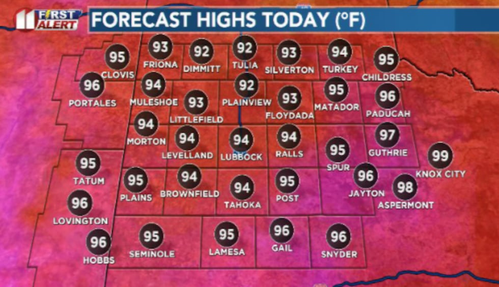 It'll be the first of several hot days coming up this afternoon