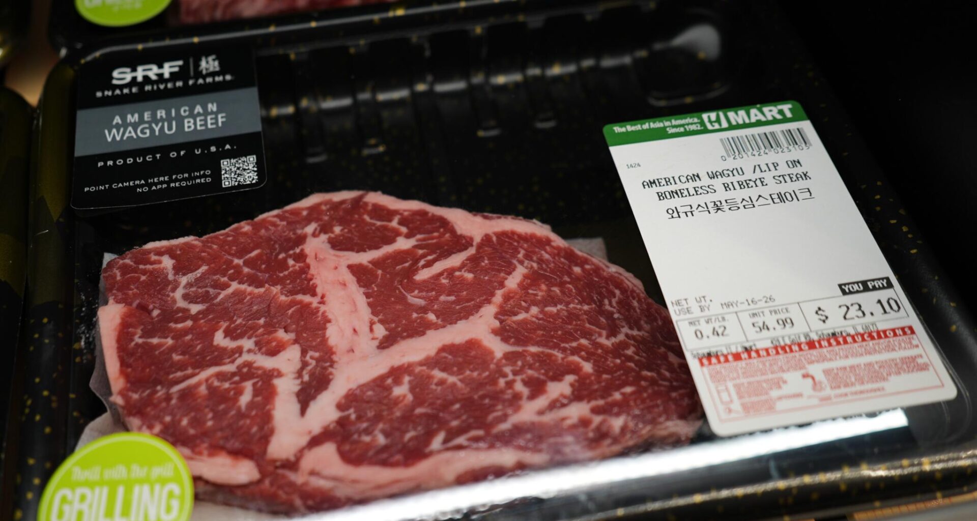 A price for beef is displayed at a grocery store in Schaumburg, Ill., Thursday, May 14, 2026. (Nam Y. Huh/AP)