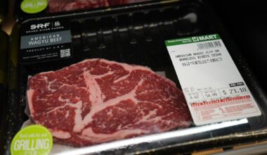 A price for beef is displayed at a grocery store in Schaumburg, Ill., Thursday, May 14, 2026. (Nam Y. Huh/AP)