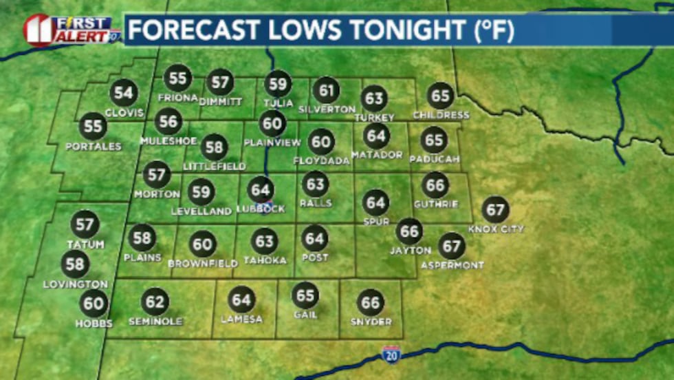 A mild/humid night is sticking around for most