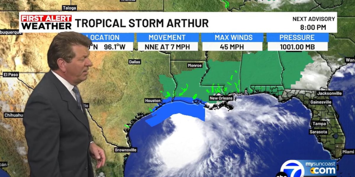 Tropical Storm Arthur makes landfall on Texas coast