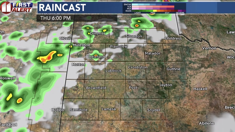 Computer model projection Thursday evening