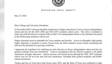 Gov. Abbott freezes tuition at Texas public universities for fourth year