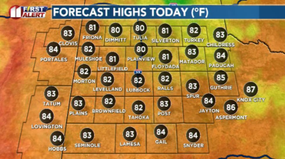A mild day ahead thanks to cloud cover and rain cooled air at times.
