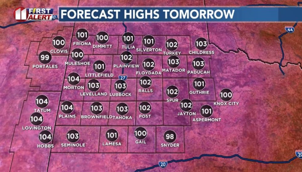 Sunday is the first day of summer, and we're expecting temperatures at or above 100.