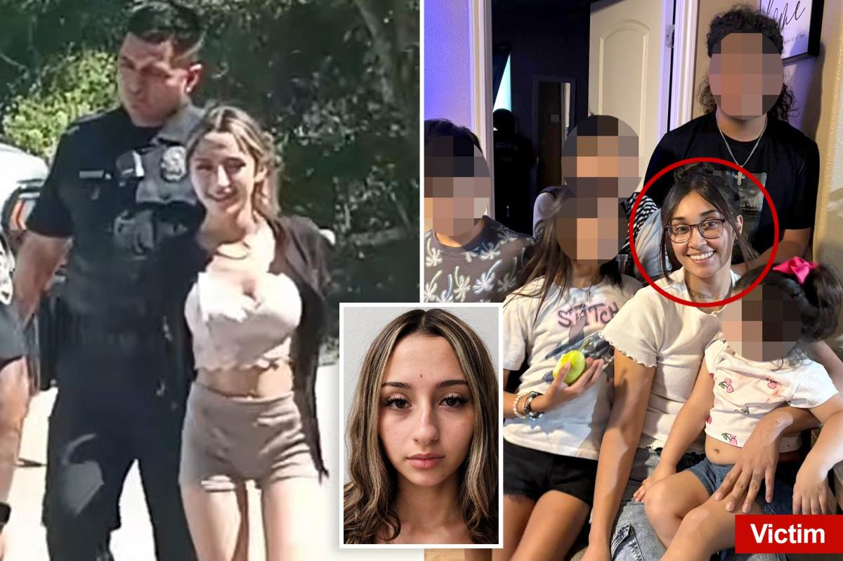 Sickening footage shows Texas sisters Cookie and Kitty grin as they're busted for hacking young mom of 5 to death
