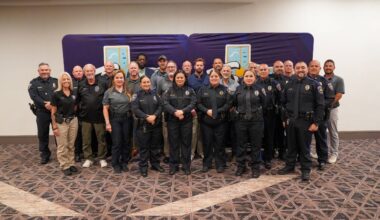 very large group of school safety officials posing for photo
